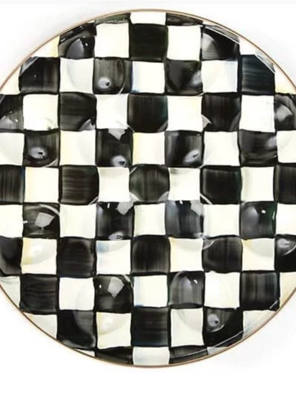 MacKenzie-Childs courtly check egg plate